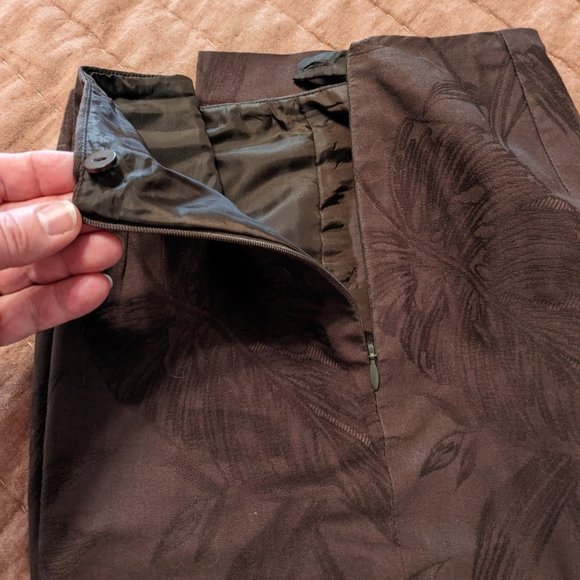 Talbots Leaf Print Fully Lined, Side-zip pants Size 12 - Picture 6 of 9